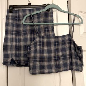 AE flannel matching skirt & top set